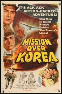 6f546 MISSION OVER KOREA 1sh '53 big men in small planes, cool art of spotter plane!