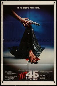 6f561 MS. .45 1sh '81 Abel Ferrara cult classic, cool body bag image and bloody hand!