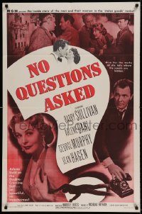 6f594 NO QUESTIONS ASKED 1sh '51 treacherous Arlene Dahl is a double-crossing doll, Barry Sullivan
