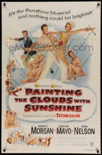 6f622 PAINTING THE CLOUDS WITH SUNSHINE 1sh '51 Dennis Morgan, sexy Virginia Mayo, Gene Nelson