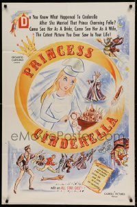 6f662 PRINCESS CINDERELLA 1sh '55 what happened after she married Prince Charming?