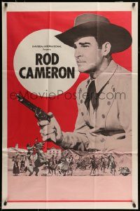 6f705 ROD CAMERON 1sh '60s cool western cowboy image of the star with gun!
