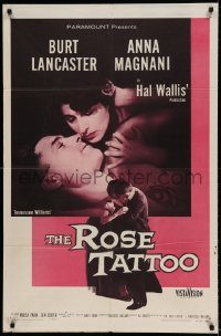 6f711 ROSE TATTOO 1sh '55 Burt Lancaster, Anna Magnani, written by Tennessee Williams!