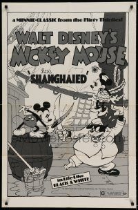 6f747 SHANGHAIED 1sh R74 cool art of Mickey Mouse dueling Pegleg Pete w/swordfish!