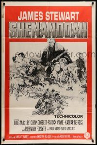 6f752 SHENANDOAH military 1sh '65 James Stewart, Civil War, great Frank McCarthy artwork!