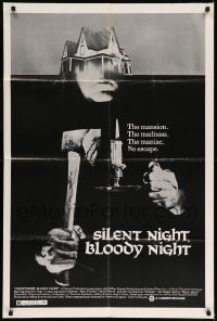 6f760 SILENT NIGHT BLOODY NIGHT 1sh '73 the mansion, the madness, the maniac, no escape!