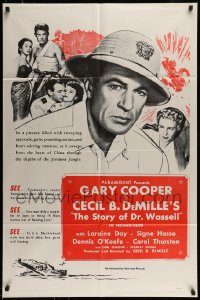 6f799 STORY OF DR. WASSELL military 1sh R60s close up of soldier Gary Cooper, Cecil B. DeMille!
