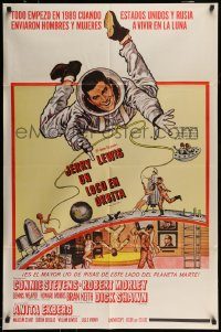 6f949 WAY WAY OUT Spanish/US 1sh '66 art of astronaut Jerry Lewis sent to live on the moon in 1989!