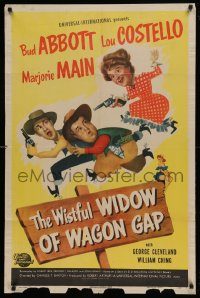 6f974 WISTFUL WIDOW OF WAGON GAP 1sh '47 Bud Abbott & Lou Costello chased by Majorie Main!