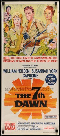 6g775 7th DAWN Aust daybill '64 art of William Holden, sexy Susannah York & Capucine!