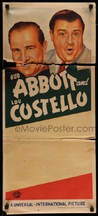 6g776 ABBOTT & COSTELLO STOCK Aust daybill '50s different art of Bud and Lou!