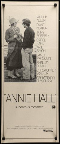 6g781 ANNIE HALL Aust daybill '77 full-length Woody Allen & Diane Keaton, a nervous romance!