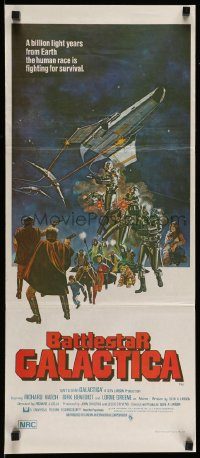 6g789 BATTLESTAR GALACTICA Aust daybill '78 great sci-fi art by Robert Tanenbaum!
