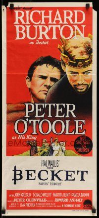 6g792 BECKET Aust daybill '64 Richard Burton in the title role, Peter O'Toole, John Gielgud!