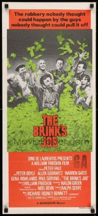6g805 BRINK'S JOB Aust daybill '78 art of Peter Falk & Peter Boyle, directed by William Friedkin!