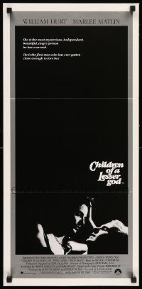 6g816 CHILDREN OF A LESSER GOD Aust daybill '86 William Hurt & Best Actress winner Marlee Matlin!