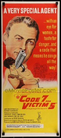 6g818 CODE 7 VICTIM 5 Aust daybill '64 spy Lex Barker has an eye for women & taste for danger!