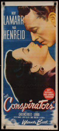 6g819 CONSPIRATORS Aust daybill '44 freedom fighter Paul Henreid falls in love with Hedy Lamarr!