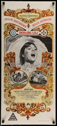 6g821 DARLING LILI Aust daybill '70 hand litho of Julie Andrews & Rock Hudson, Blake Edwards!