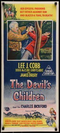 6g825 DEVIL'S CHILDREN Aust daybill '63 Lee J. Cobb, Charles Bickford, Doug McClure!