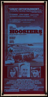 6g865 HOOSIERS Aust daybill '86 best basketball movie ever, Gene Hackman, Dennis Hopper!