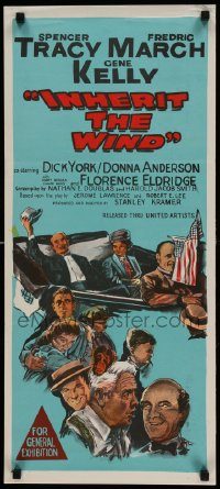6g874 INHERIT THE WIND Aust daybill '60 Spencer Tracy as Darrow, Fredric March, Scopes trial!
