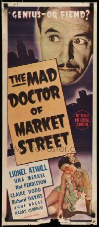 6g897 MAD DOCTOR OF MARKET STREET Aust daybill '42 Lionel Atwill, Pendleton & Claire Dodd
