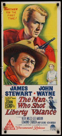 6g903 MAN WHO SHOT LIBERTY VALANCE Aust daybill '62 John Wayne & James Stewart, John Ford