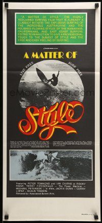 6g907 MATTER OF STYLE Aust daybill '70s images of incredible Australian surfers, cool color design