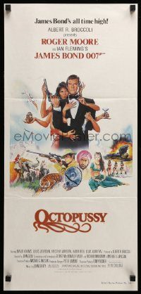 6g921 OCTOPUSSY Aust daybill '83 art of Maud Adams & Roger Moore as James Bond by Daniel Goozee!