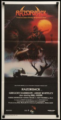 6g939 RAZORBACK Aust daybill '84 Australian horror, cool artwork by Brian Clinton!