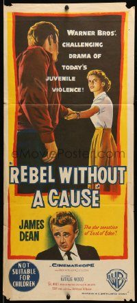 6g941 REBEL WITHOUT A CAUSE Aust daybill '55 Nicholas Ray classic, James Dean & Natalie Wood!
