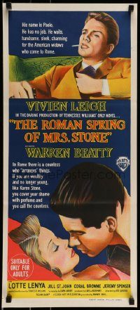 6g945 ROMAN SPRING OF MRS. STONE Aust daybill '61 different art of Beatty & Vivien Leigh!