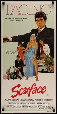 6g949 SCARFACE Aust daybill '83 art of Al Pacino as Tony Montana, Michelle Pfeiffer!