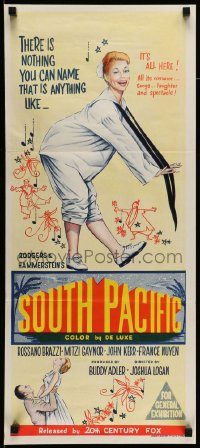 6g962 SOUTH PACIFIC Aust daybill '59 art of Mitzi Gaynor, Rodgers & Hammerstein musical!