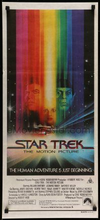 6g966 STAR TREK Aust daybill '79 cool art of William Shatner & Leonard Nimoy by Bob Peak!