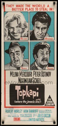 6g980 TOPKAPI Aust daybill '64 Melina Mercouri, Peter Ustinov, Maximilian Schell, Robert Morley