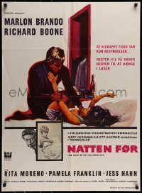 6g245 NIGHT OF THE FOLLOWING DAY Danish '69 Marlon Brando, Richard Boone, it assaults your senses!