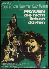 6g616 CARETAKERS German '63 Robert Stack, Polly Bergen & Joan Crawford in a mental hospital!