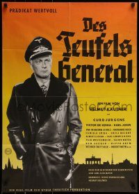 6g637 DEVIL'S GENERAL German '57 Des Teufels General, cool close-up art of Curt Jurgens, German!
