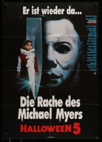 6g663 HALLOWEEN 5 German '89 The Revenge of Michael Myers, cool horror image!