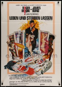 6g688 LIVE & LET DIE German '73 McGinnis art of Moore as James Bond & sexy tarot cards!
