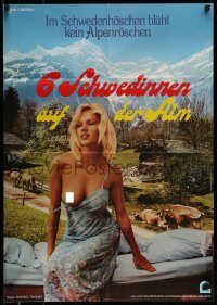 6g722 SECHS SCHWEDINNEN AUF DER ALM German '83 extremely sexy image of partially topless woman!