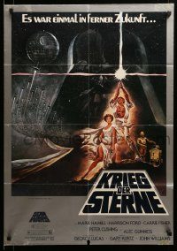 6g733 STAR WARS German '77 George Lucas sci-fi epic, classic artwork by Tom Jung!