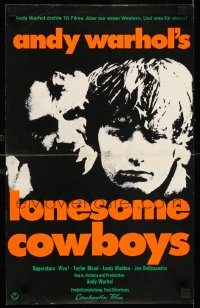 6g570 LONESOME COWBOYS German 12x19 '72 Andy Warhol surreal western starring Joe Dallesandro!