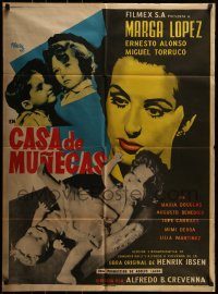6g397 DOLL'S HOUSE Mexican poster '54 Henrik Ibsen's play, art of Marga Lopez by Josep Renau!