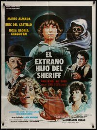 6g410 EL EXTRANO HIJO DEL SHERIFF Mexican poster '82 Fernando Duran Rojas' cowboy western horror!