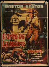 6g411 EL GRITO DE LA MUERTE Mexican poster '59 The Scream of Death, Mandez, horror artwork!