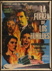 6g442 FUERZA DE LOS HUMILDES Mexican poster '55 Roberto Canedo, Strength of the Humble!