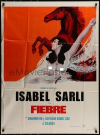 6g445 HEAT Mexican poster '72 cool different art of super sexy Isabel Sarli and horse!